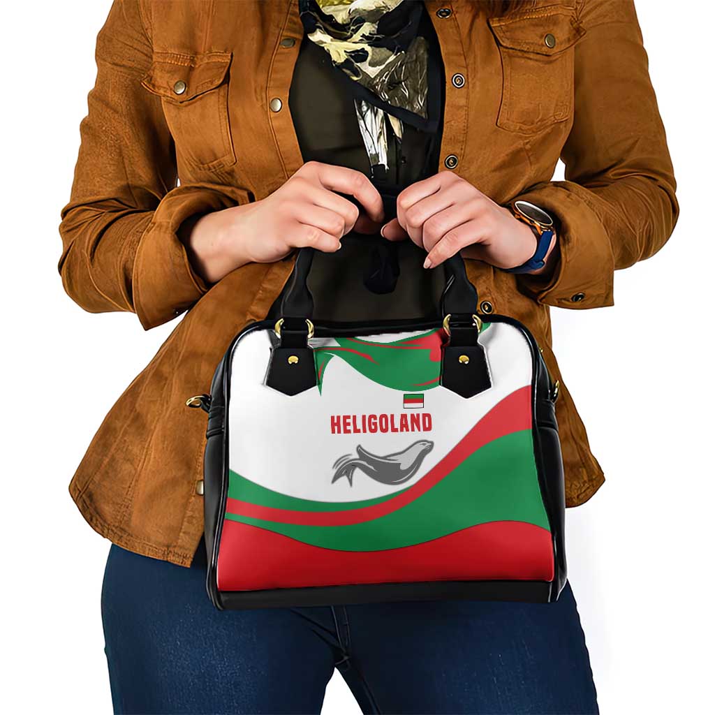 Germany Heligoland Shoulder Handbag with Seal Graphic and Red Green Wave Nature TS04