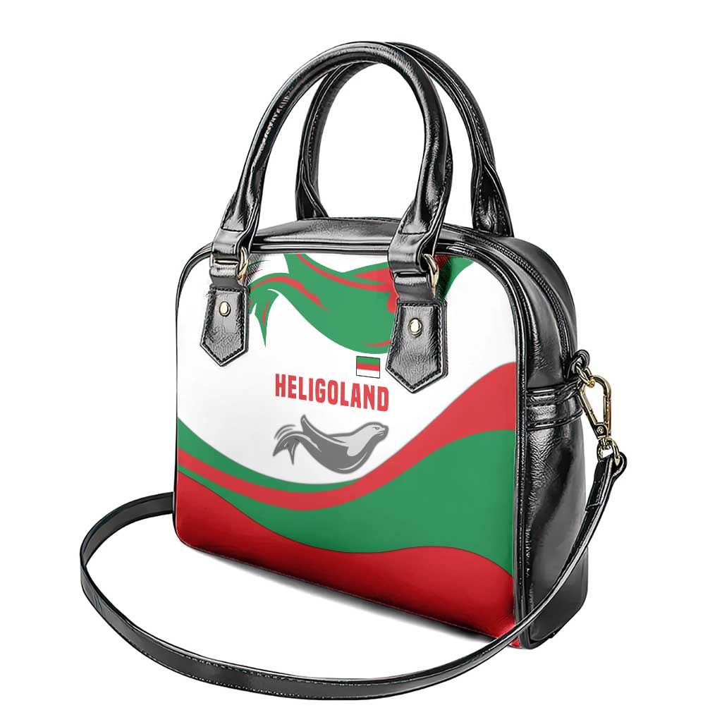 Germany Heligoland Shoulder Handbag with Seal Graphic and Red Green Wave Nature TS04