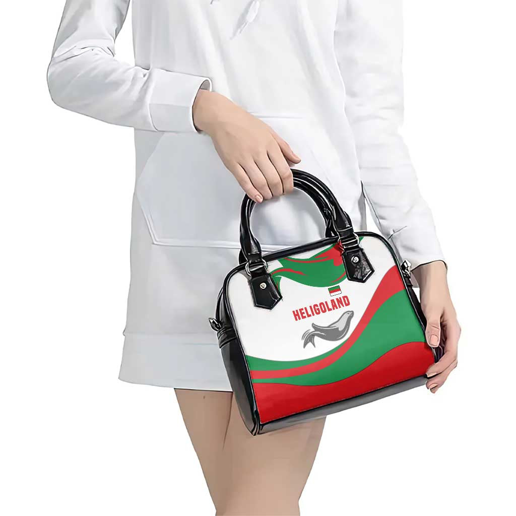 Germany Heligoland Shoulder Handbag with Seal Graphic and Red Green Wave Nature TS04