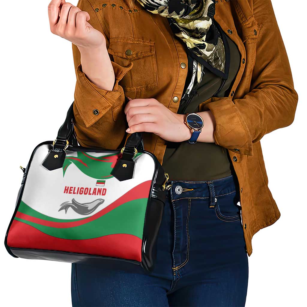 Germany Heligoland Shoulder Handbag with Seal Graphic and Red Green Wave Nature TS04
