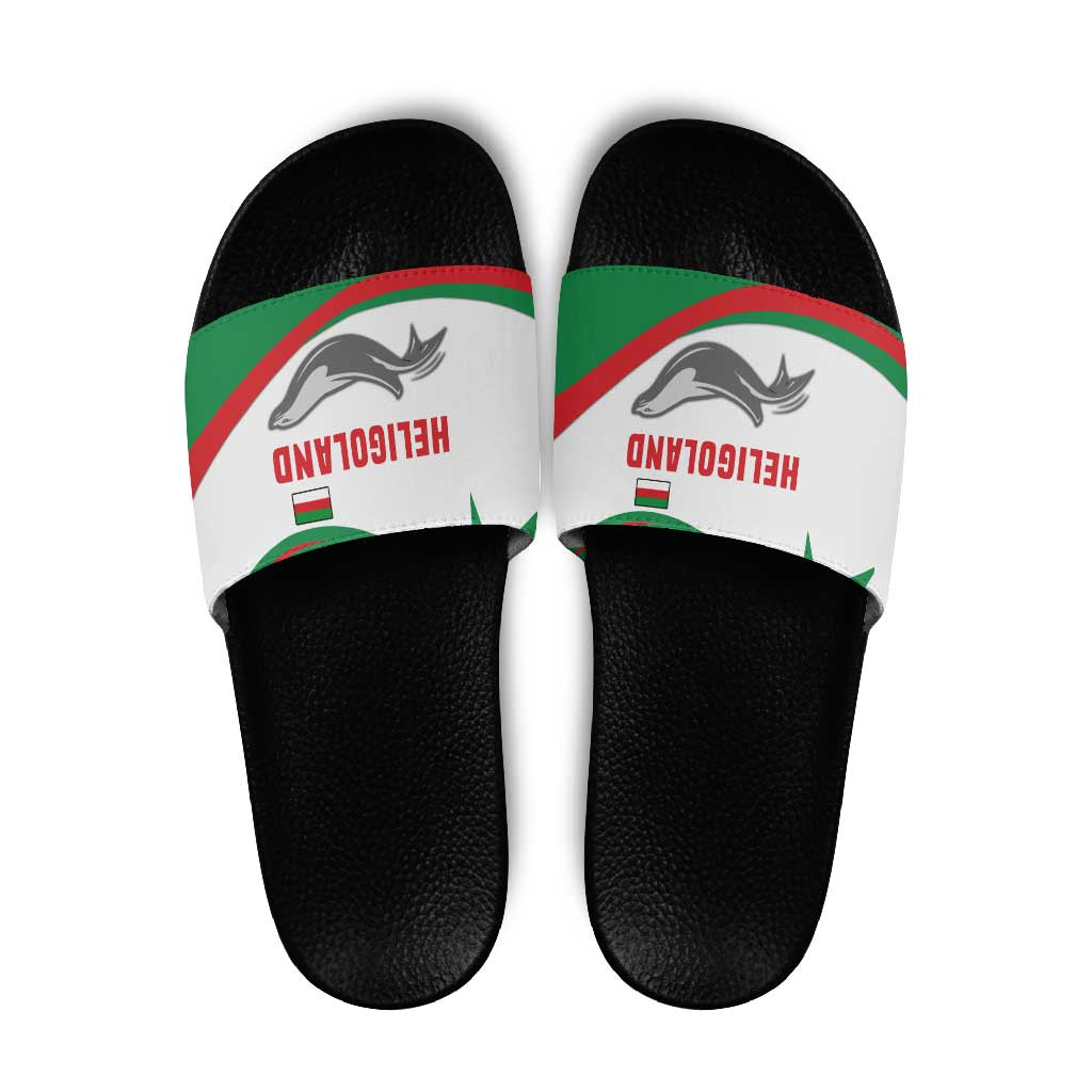 Germany Heligoland Slide Sandals with Seal Graphic and Red Green Wave Nature TS04