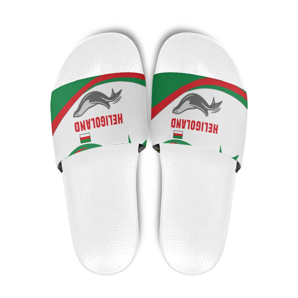 Germany Heligoland Slide Sandals with Seal Graphic and Red Green Wave Nature TS04