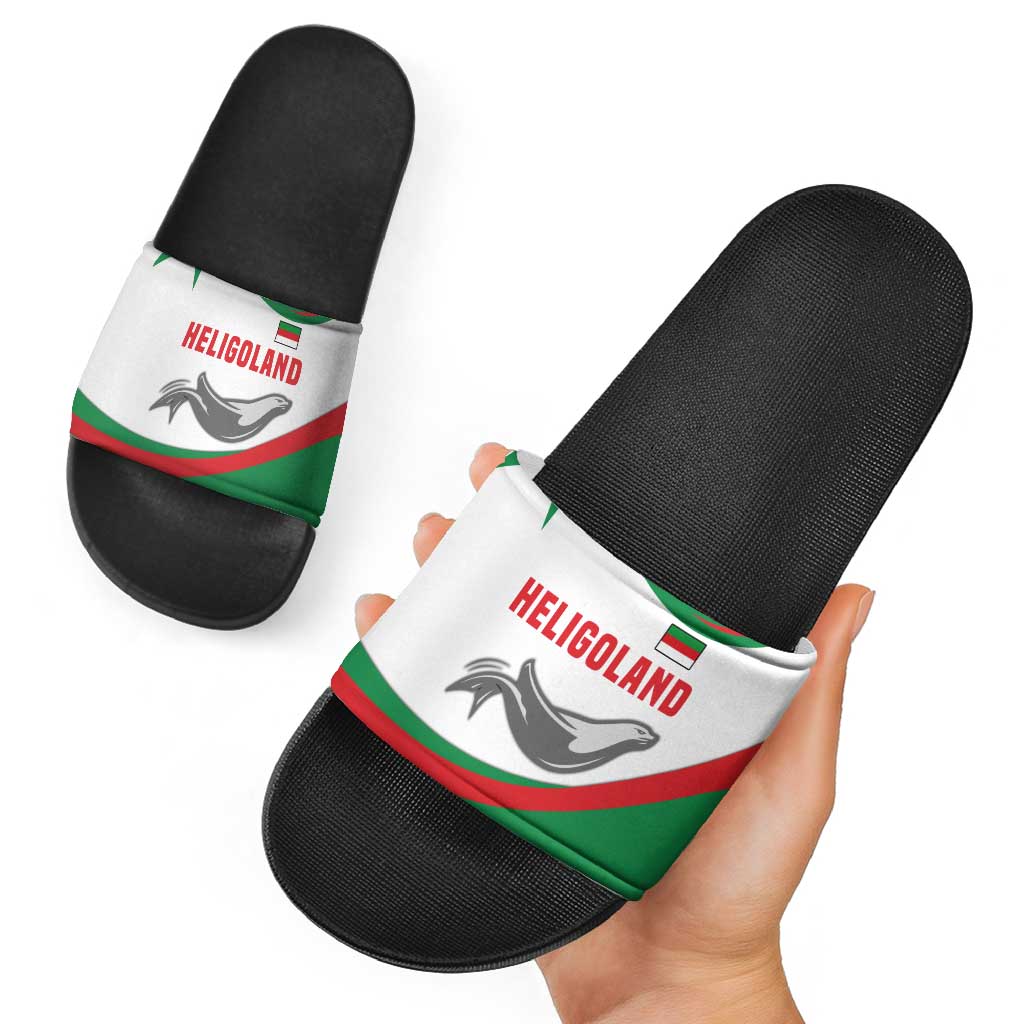 Germany Heligoland Slide Sandals with Seal Graphic and Red Green Wave Nature TS04