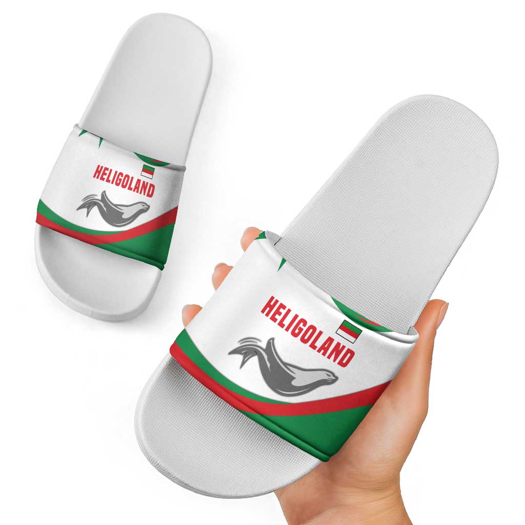 Germany Heligoland Slide Sandals with Seal Graphic and Red Green Wave Nature TS04
