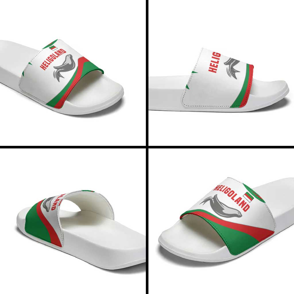 Germany Heligoland Slide Sandals with Seal Graphic and Red Green Wave Nature TS04