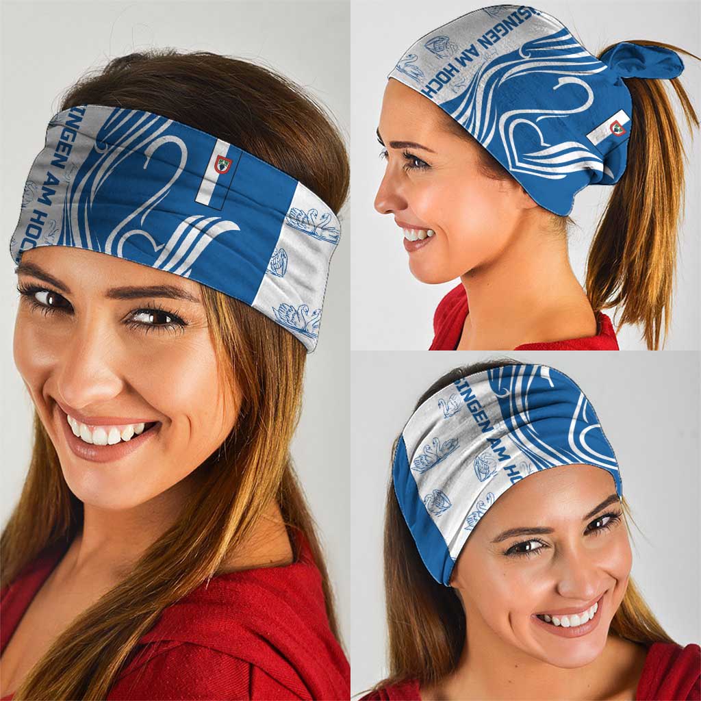 Busingen am Hochrhein Germany Neck Gaiter with Swan Pattern and Blue White Heart Design TS04