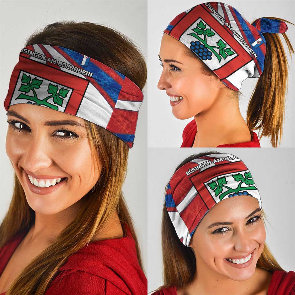 Busingen am Hochrhein Germany Neck Gaiter with Grape Crest Design and Red Blue Wine Theme TS04