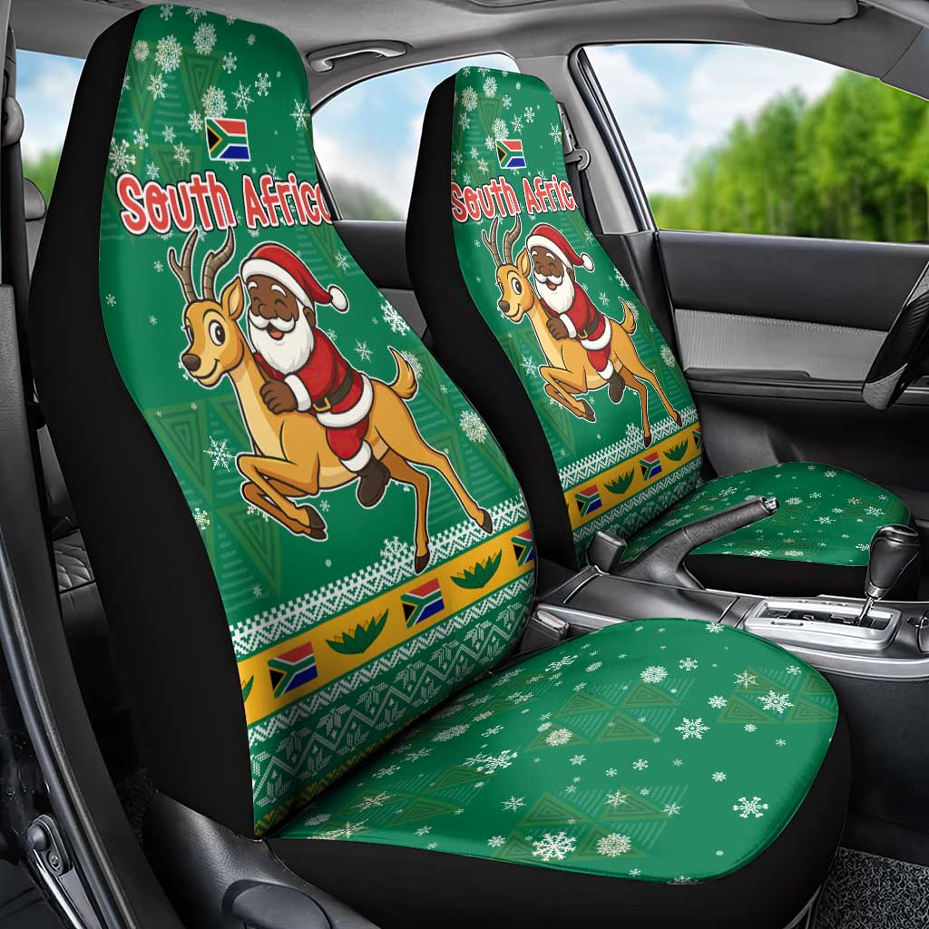 South Africa Christmas Car Seat Cover Santa Reindeer and Africa Map TS04
