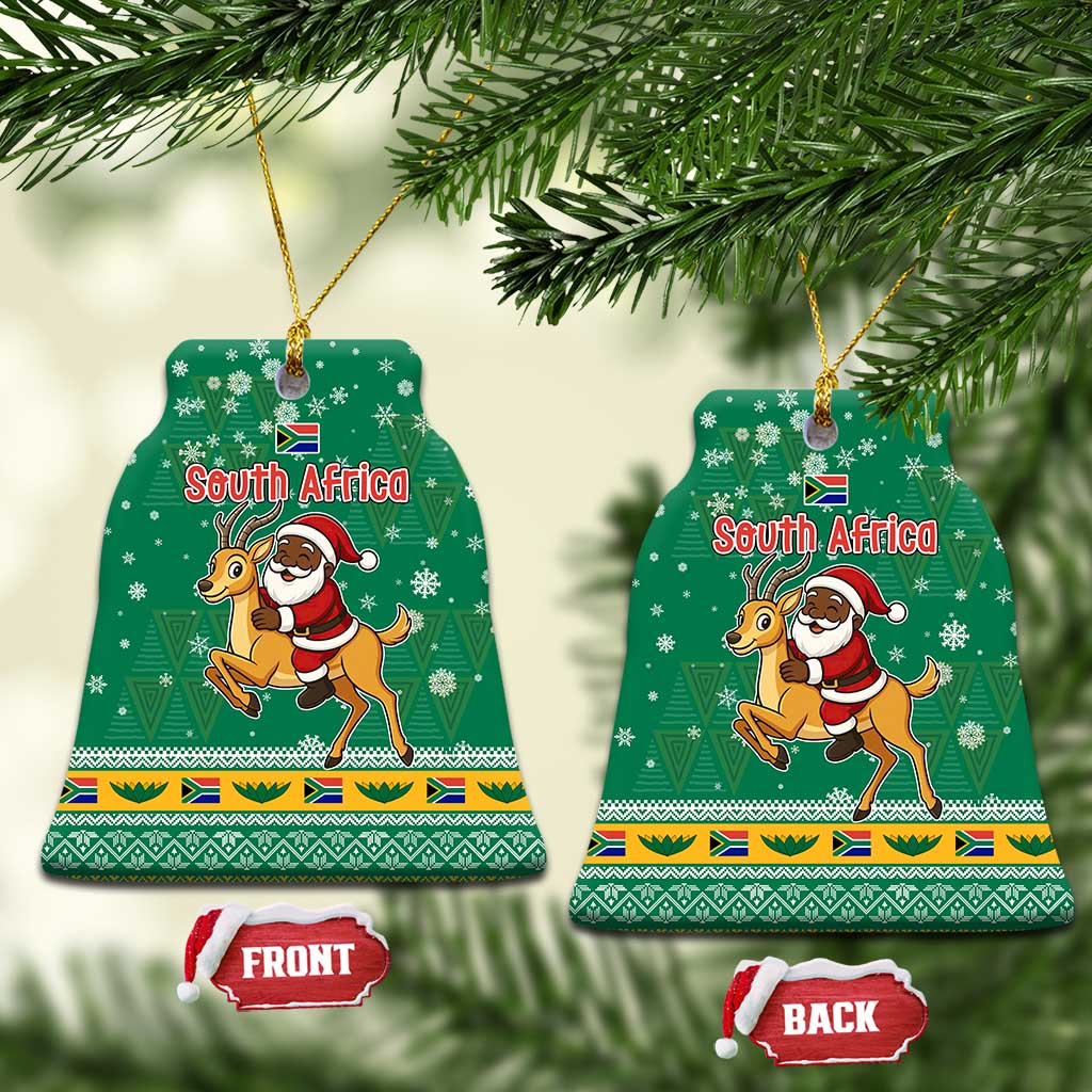 South Africa Christmas Ceramic Ornament Santa Reindeer and Africa Map TS04