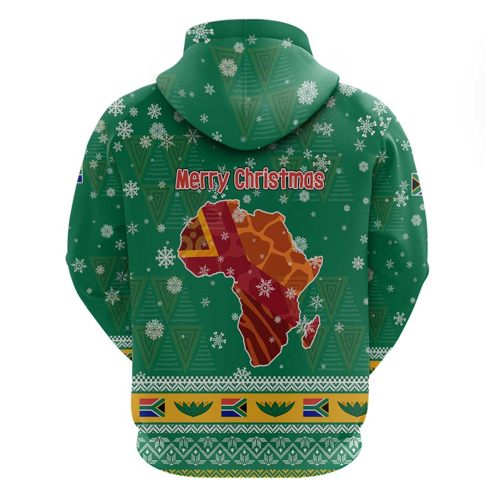 South Africa Christmas Hoodie Santa Reindeer and Africa Map TS04