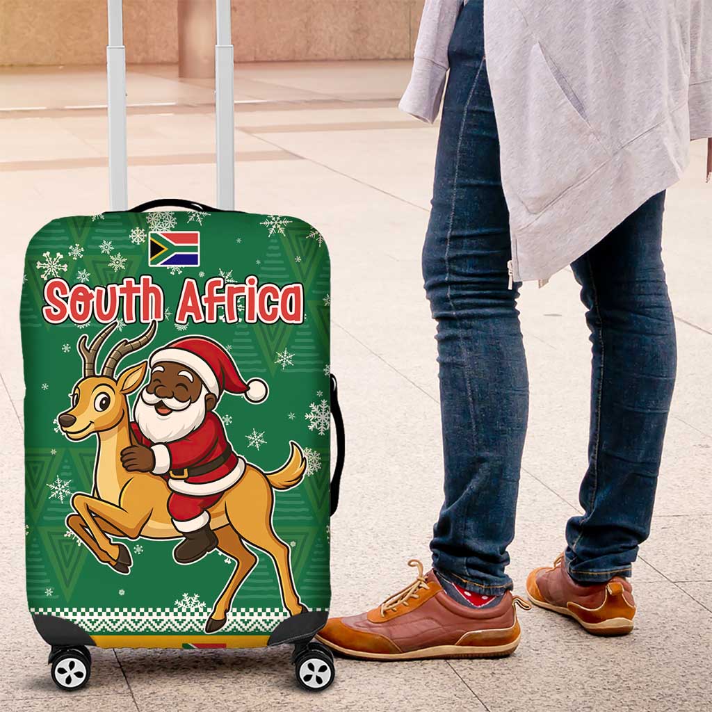 South Africa Christmas Luggage Cover Santa Reindeer and Africa Map TS04