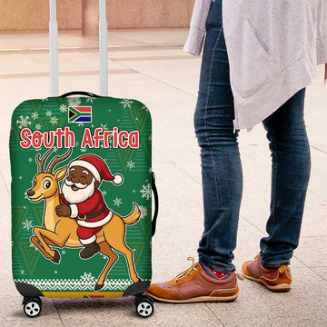 South Africa Christmas Luggage Cover Santa Reindeer and Africa Map TS04
