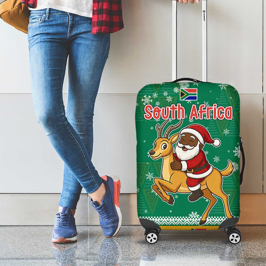 South Africa Christmas Luggage Cover Santa Reindeer and Africa Map TS04