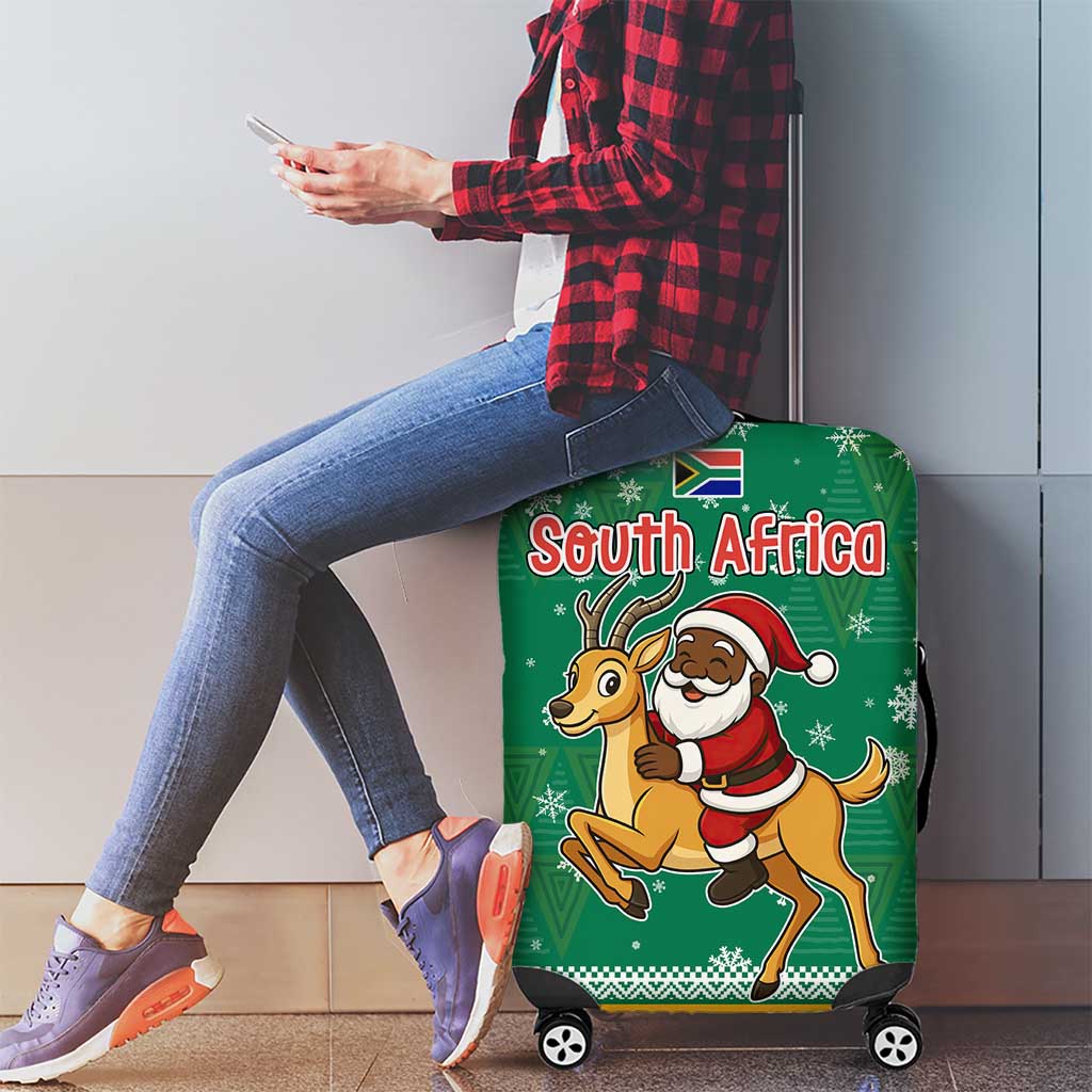 South Africa Christmas Luggage Cover Santa Reindeer and Africa Map TS04