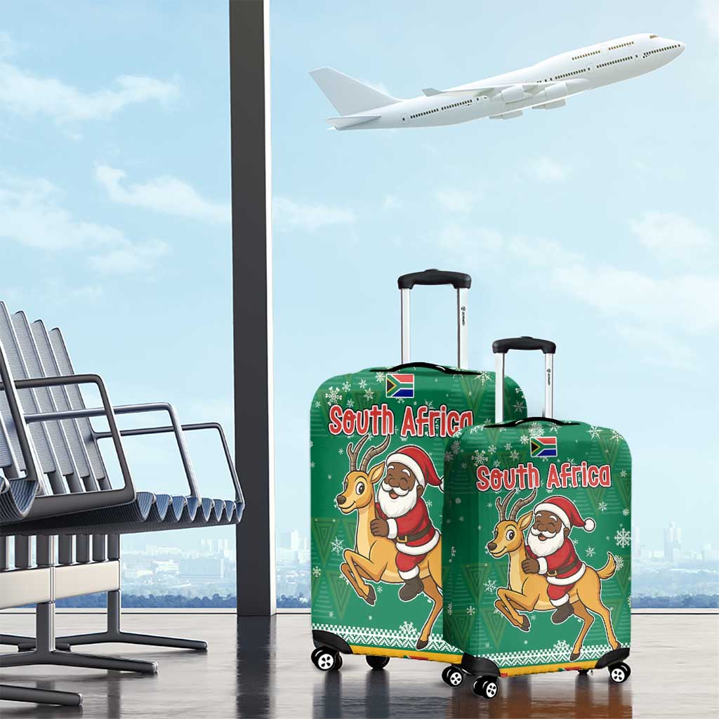 South Africa Christmas Luggage Cover Santa Reindeer and Africa Map TS04
