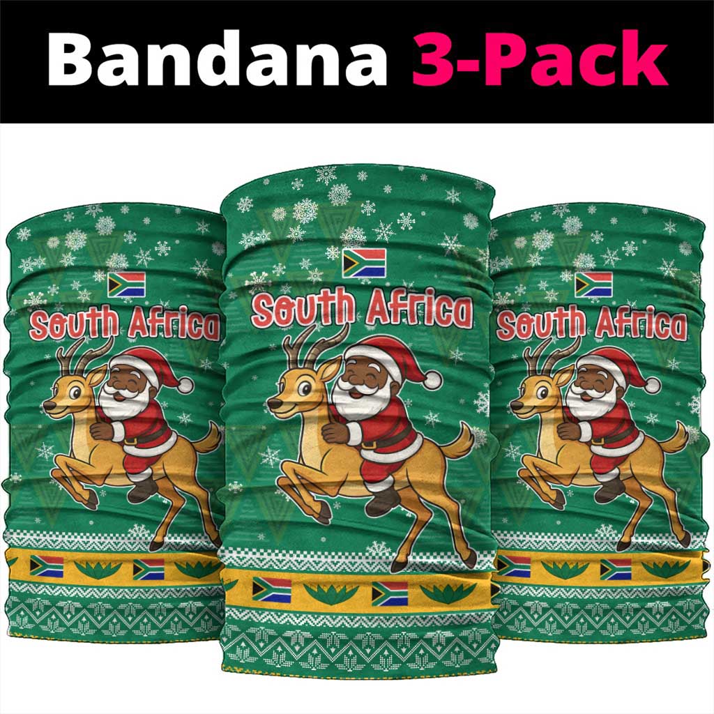 South Africa Christmas Neck Gaiter Santa Reindeer and Africa Map TS04
