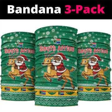 South Africa Christmas Neck Gaiter Santa Reindeer and Africa Map TS04