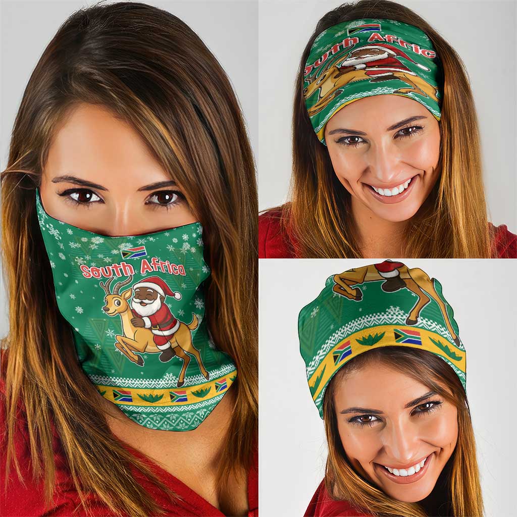 South Africa Christmas Neck Gaiter Santa Reindeer and Africa Map TS04