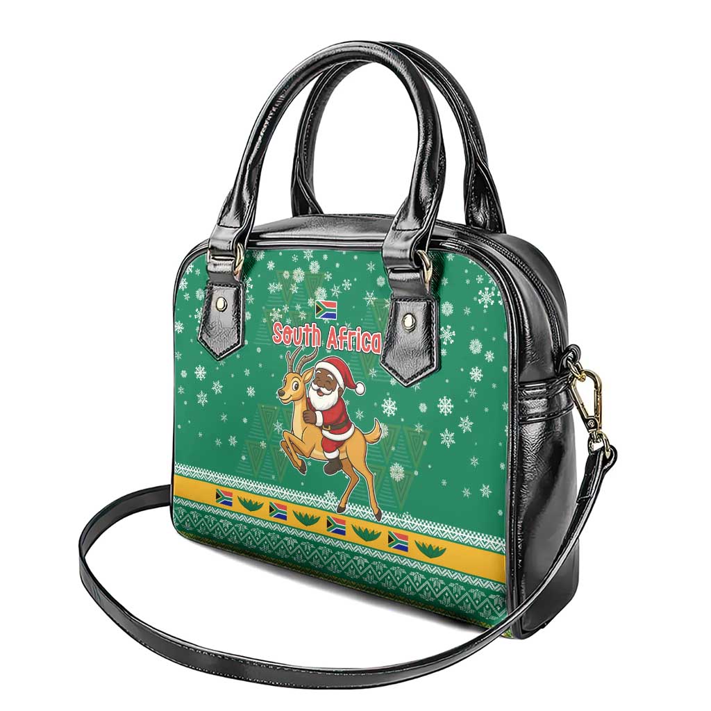 South Africa Christmas Shoulder Handbag Santa Reindeer and Africa Map TS04