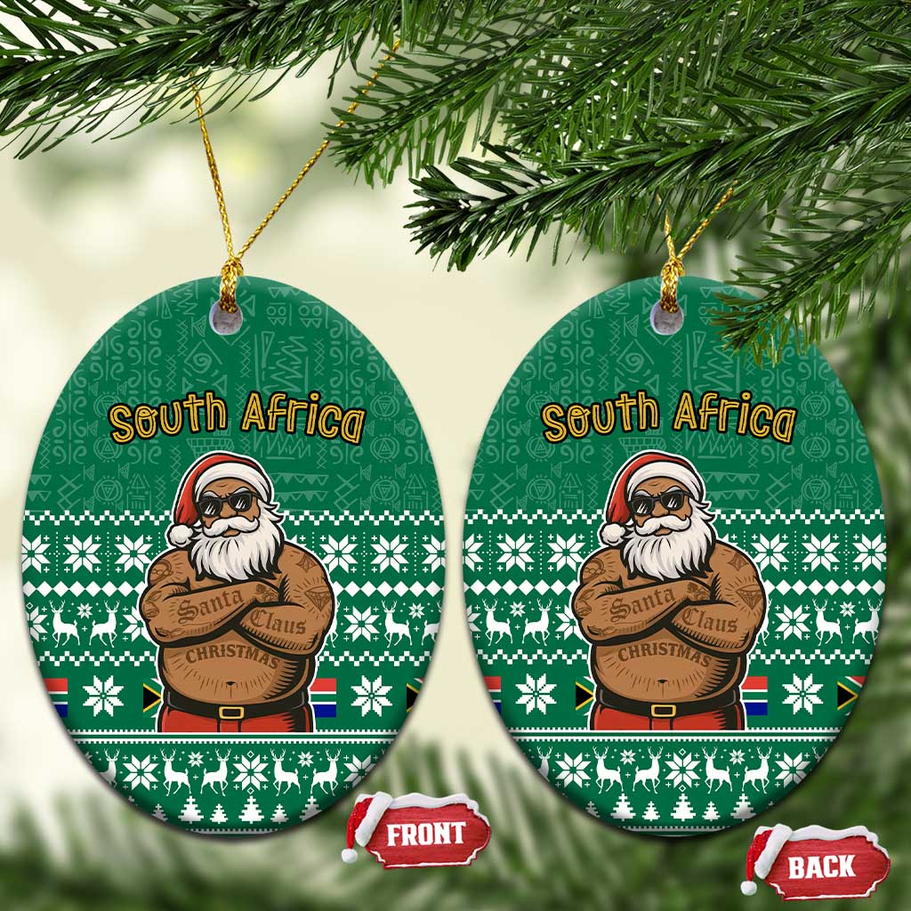 South Africa Christmas Ceramic Ornament Christmas Santa Claus Tattoo TS04