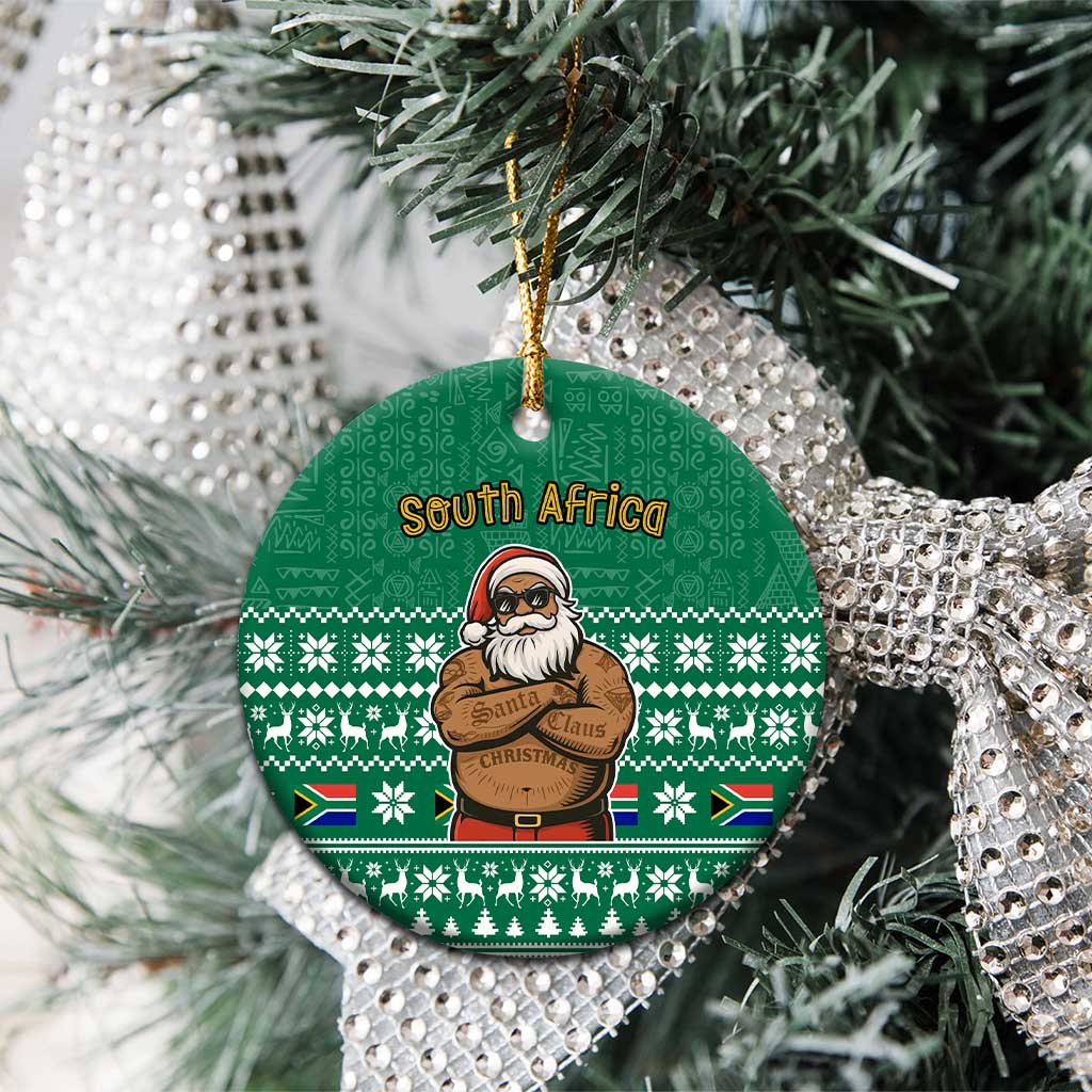 South Africa Christmas Ceramic Ornament Christmas Santa Claus Tattoo TS04