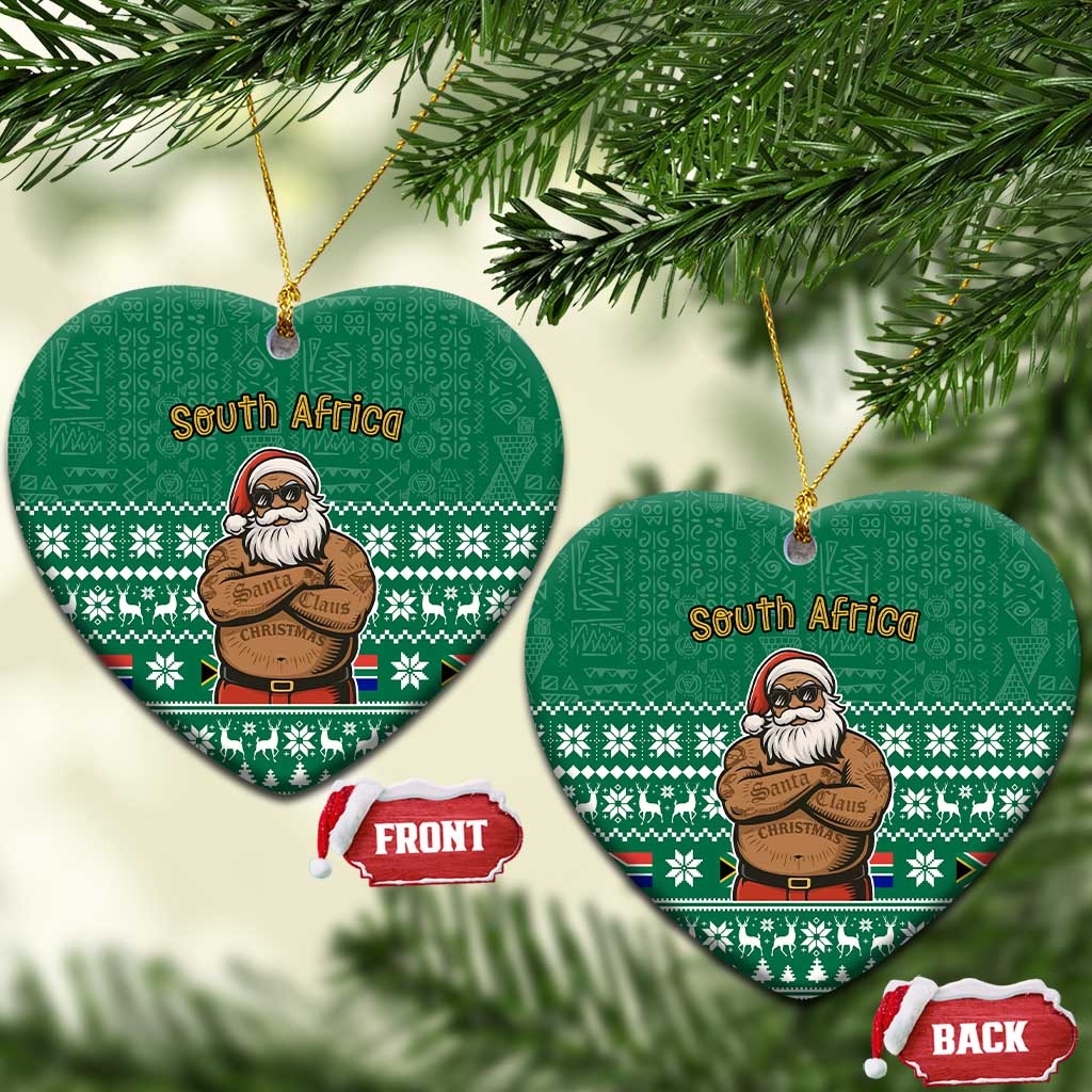 South Africa Christmas Ceramic Ornament Christmas Santa Claus Tattoo TS04
