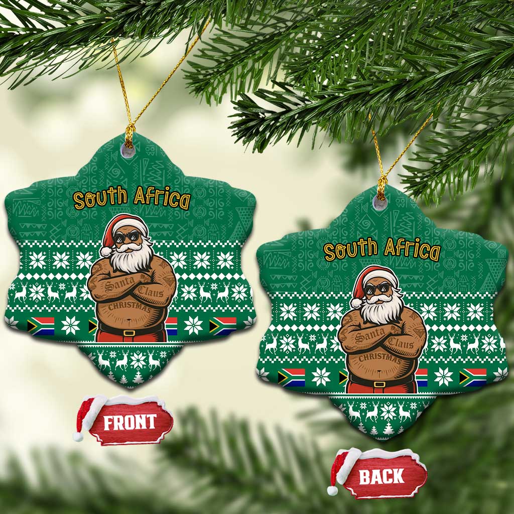 South Africa Christmas Ceramic Ornament Christmas Santa Claus Tattoo TS04