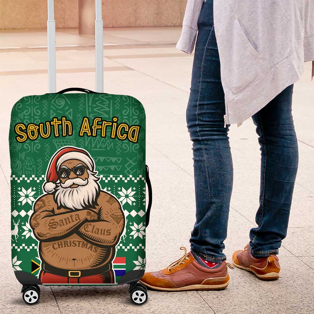 South Africa Christmas Luggage Cover Christmas Santa Claus Tattoo TS04