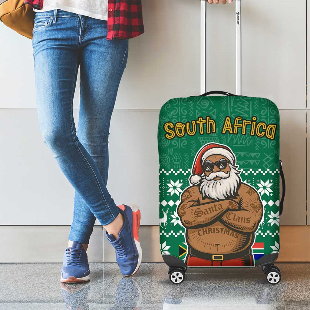 South Africa Christmas Luggage Cover Christmas Santa Claus Tattoo TS04