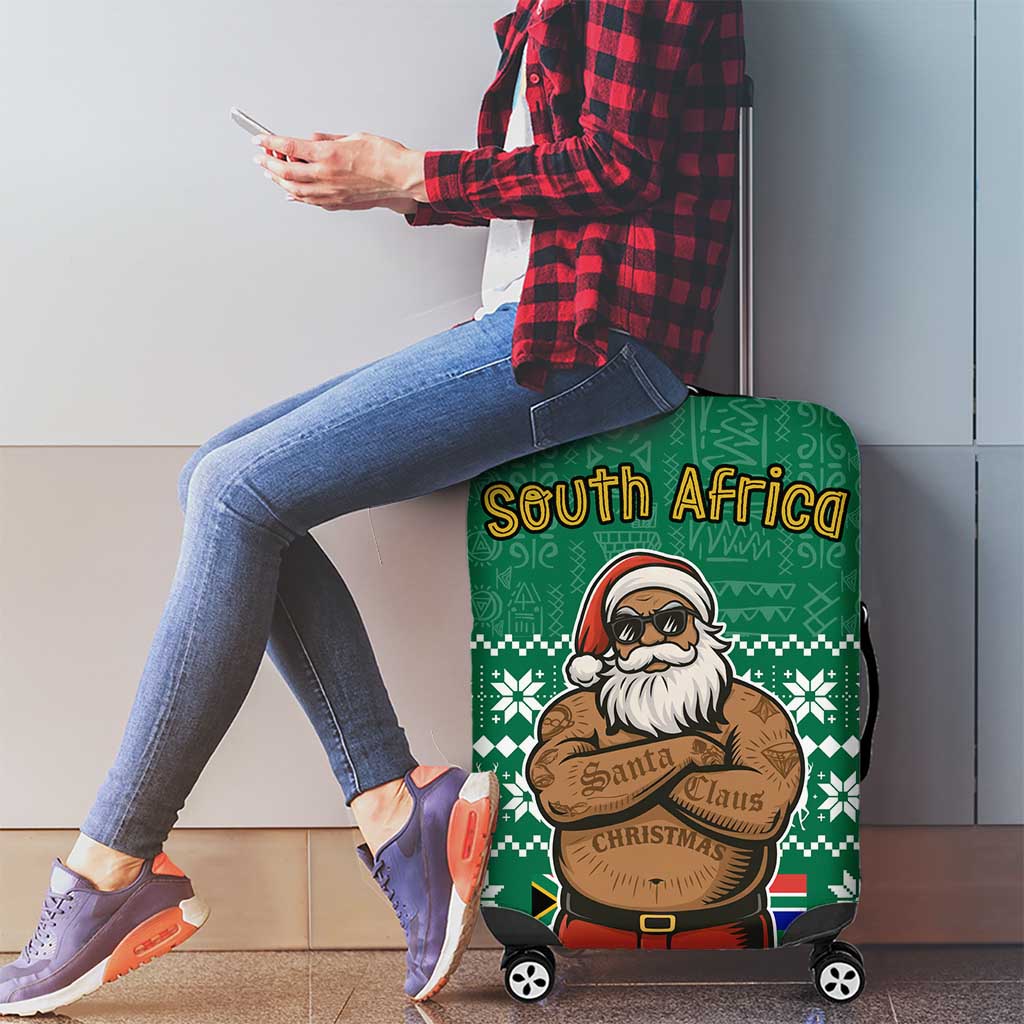 South Africa Christmas Luggage Cover Christmas Santa Claus Tattoo TS04