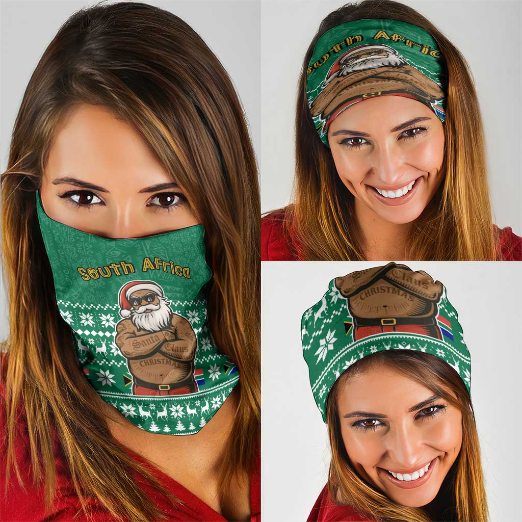 South Africa Christmas Neck Gaiter Christmas Santa Claus Tattoo TS04