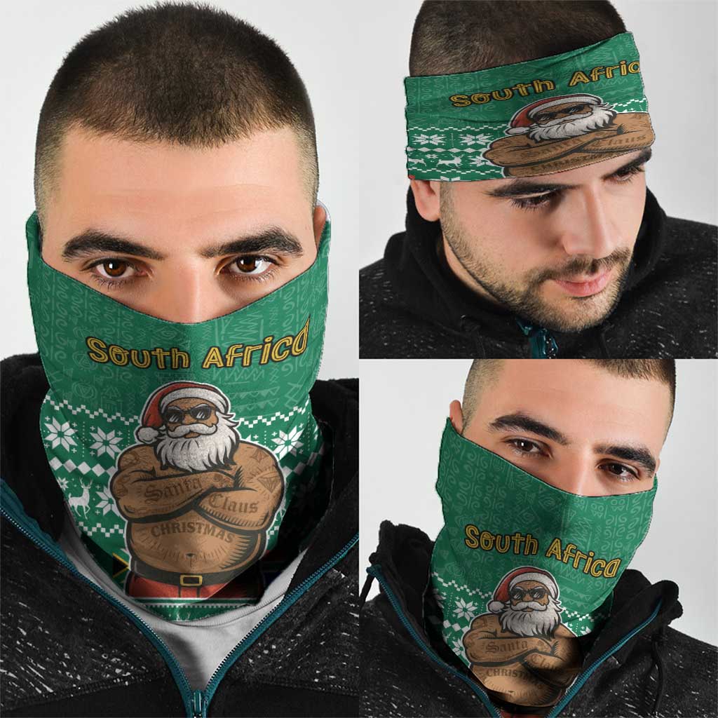 South Africa Christmas Neck Gaiter Christmas Santa Claus Tattoo TS04