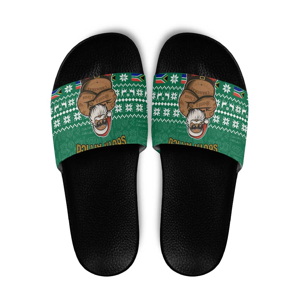 South Africa Christmas Slide Sandals Christmas Santa Claus Tattoo TS04