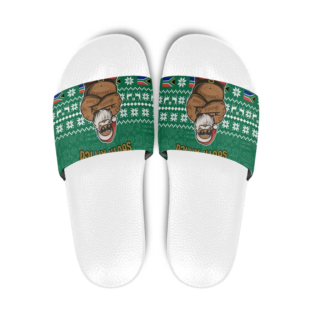 South Africa Christmas Slide Sandals Christmas Santa Claus Tattoo TS04