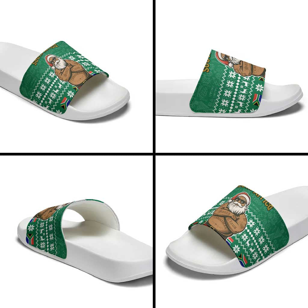 South Africa Christmas Slide Sandals Christmas Santa Claus Tattoo TS04