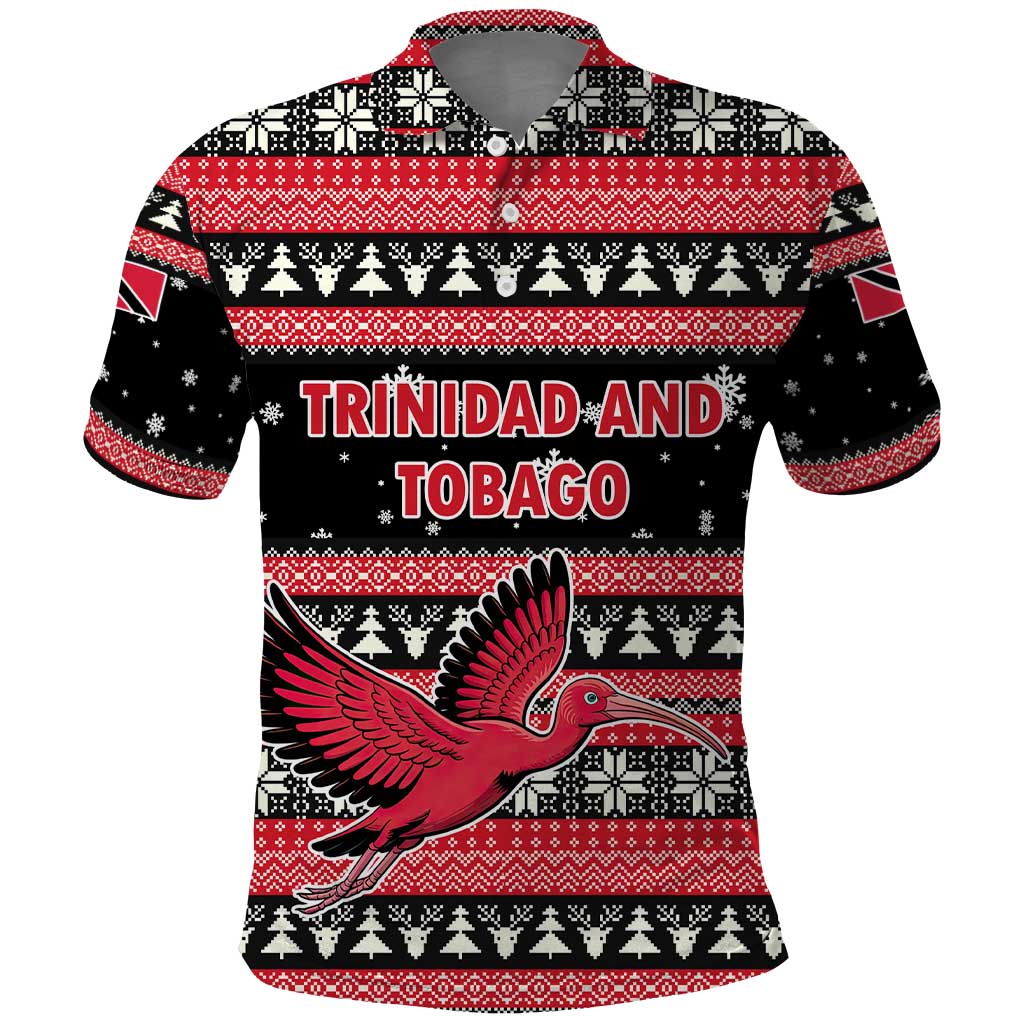 Trinidad and Tobago Christmas Polo Shirt Bird and Coat of Arms Design TS04