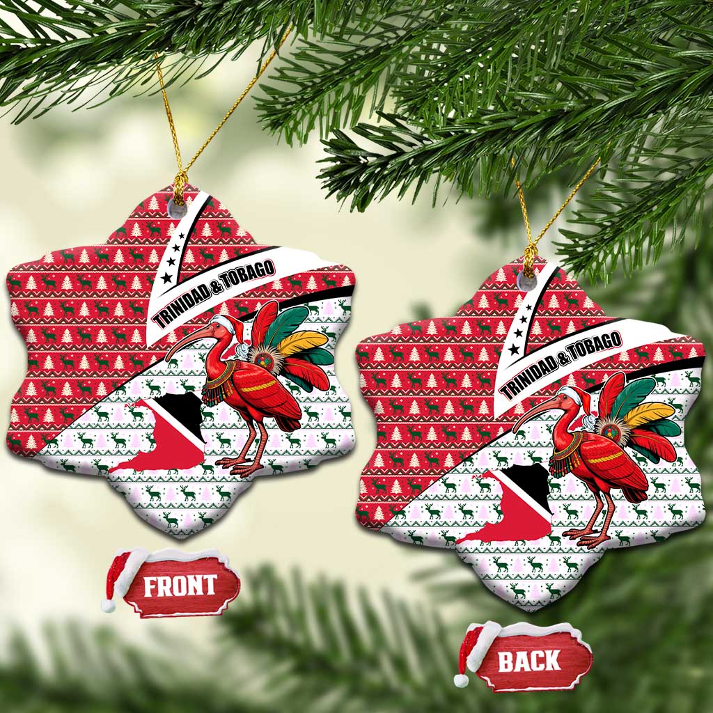 Trinidad and Tobago Christmas Ceramic Ornament Christmas Bird Santa and Reindeer Design TS04