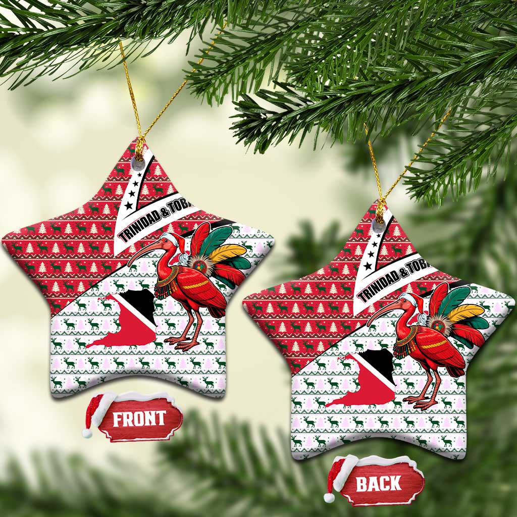 Trinidad and Tobago Christmas Ceramic Ornament Christmas Bird Santa and Reindeer Design TS04