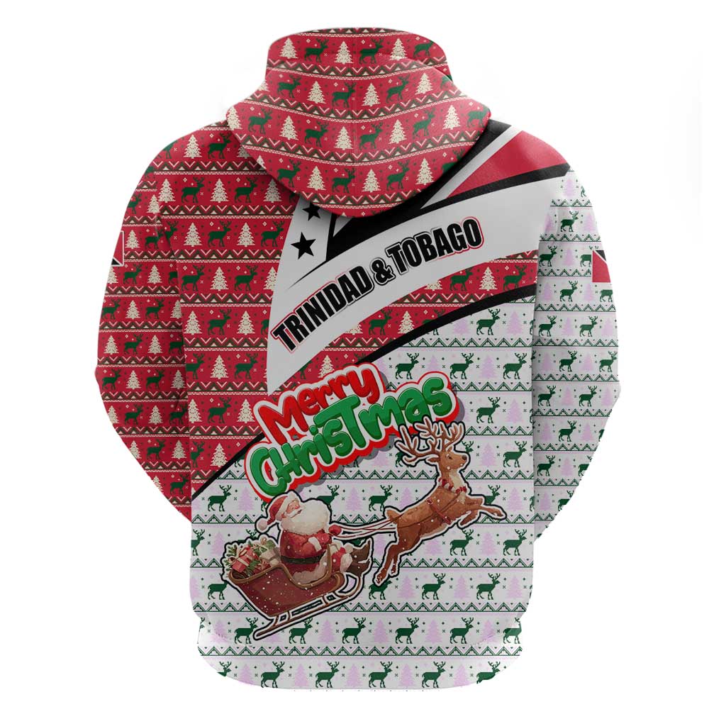 Trinidad and Tobago Christmas Hoodie Christmas Bird Santa and Reindeer Design TS04