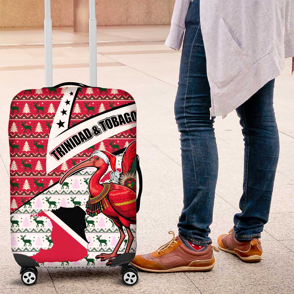 Trinidad and Tobago Christmas Luggage Cover Christmas Bird Santa and Reindeer Design TS04
