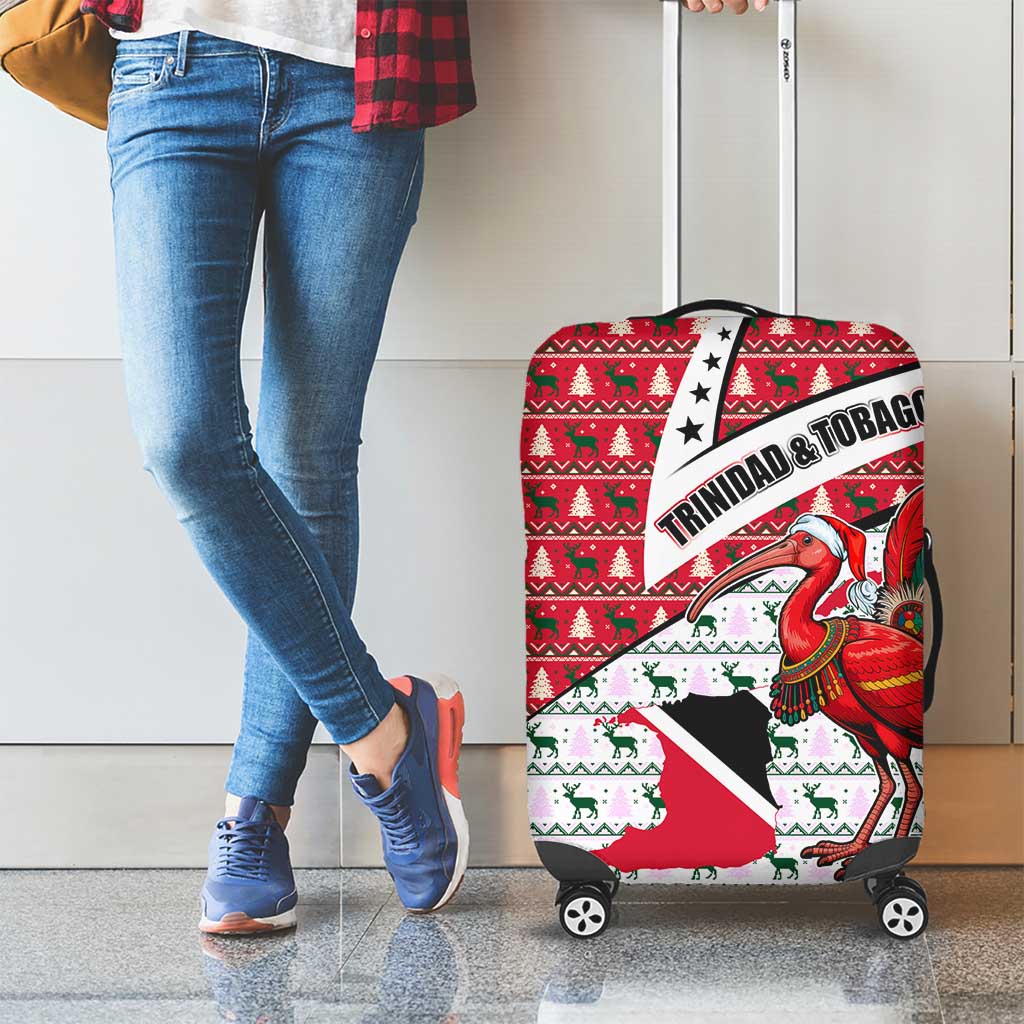 Trinidad and Tobago Christmas Luggage Cover Christmas Bird Santa and Reindeer Design TS04