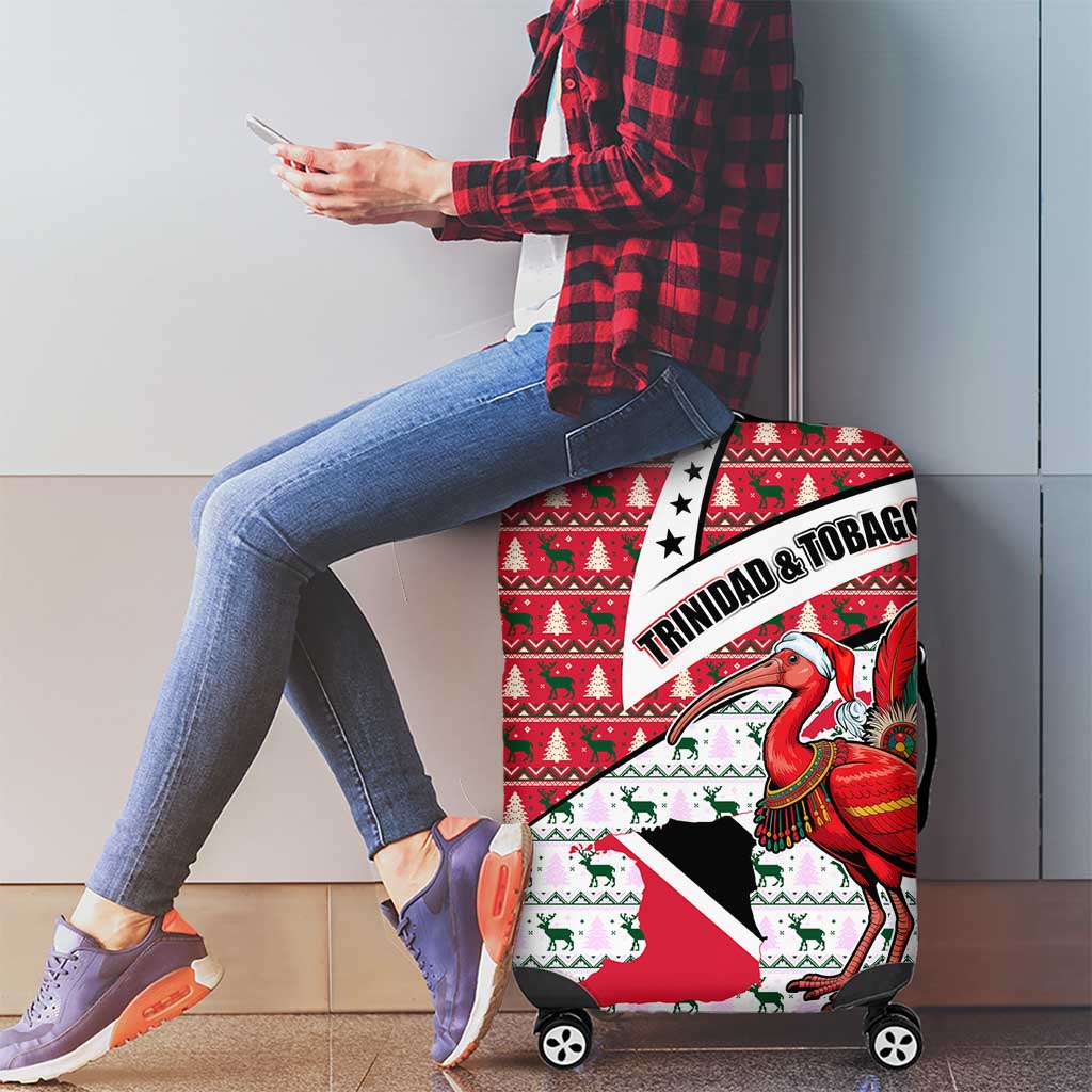 Trinidad and Tobago Christmas Luggage Cover Christmas Bird Santa and Reindeer Design TS04