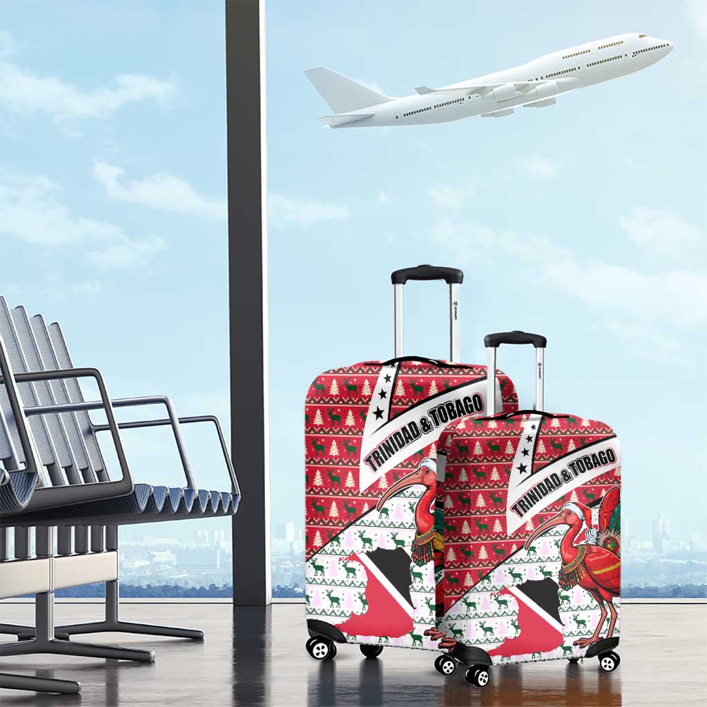 Trinidad and Tobago Christmas Luggage Cover Christmas Bird Santa and Reindeer Design TS04
