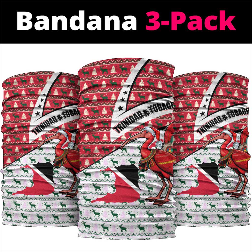Trinidad and Tobago Christmas Neck Gaiter Christmas Bird Santa and Reindeer Design TS04