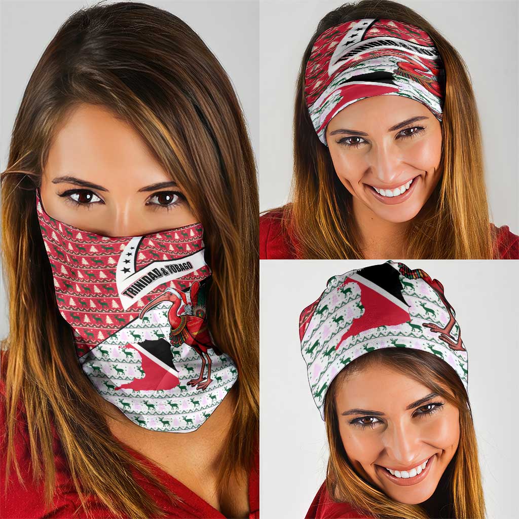 Trinidad and Tobago Christmas Neck Gaiter Christmas Bird Santa and Reindeer Design TS04