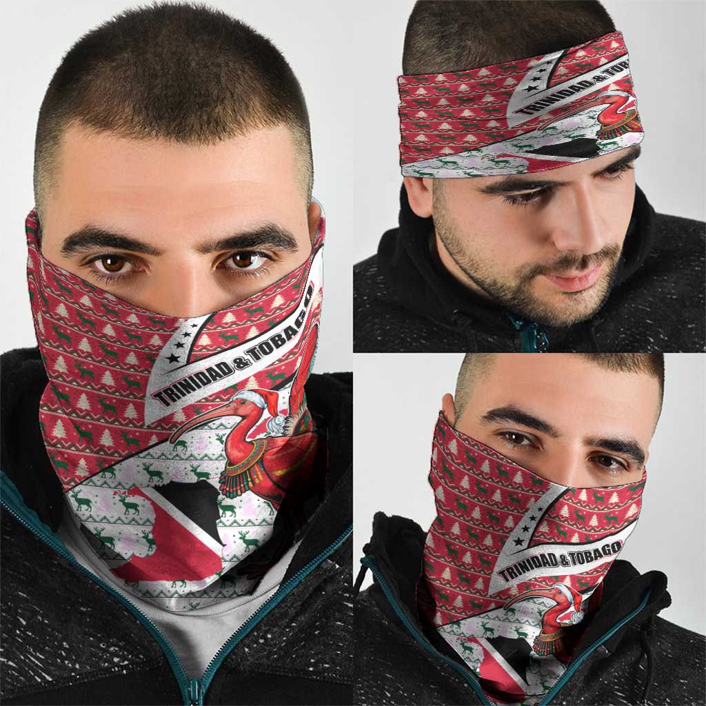 Trinidad and Tobago Christmas Neck Gaiter Christmas Bird Santa and Reindeer Design TS04