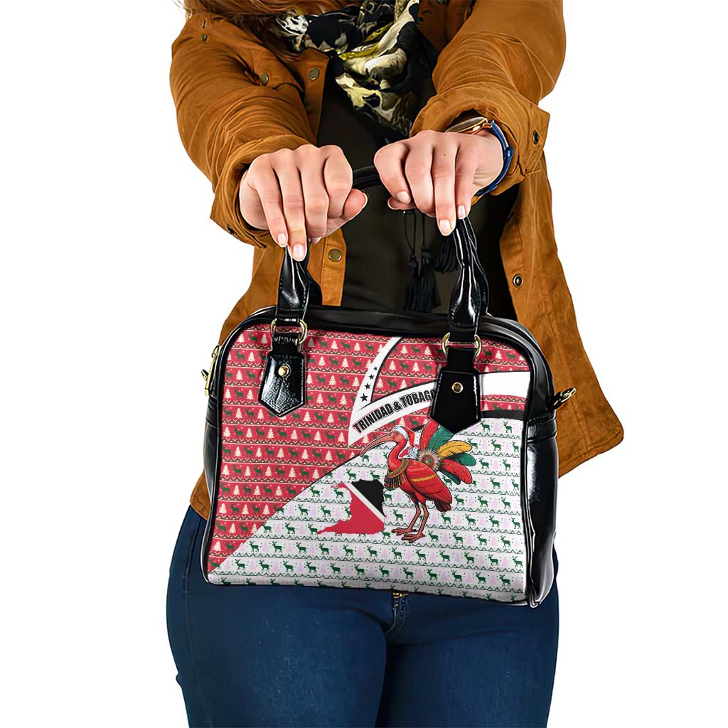 Trinidad and Tobago Christmas Shoulder Handbag Christmas Bird Santa and Reindeer Design TS04