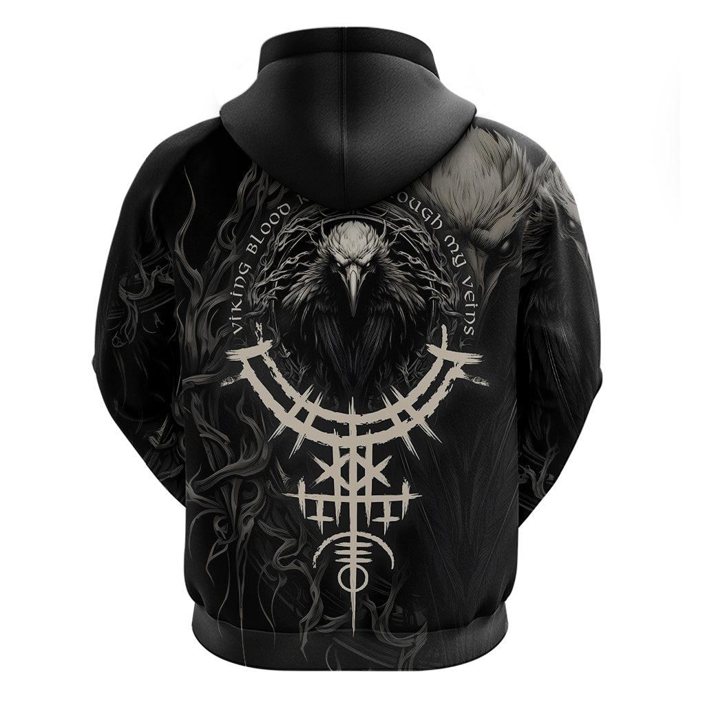 Viking Raven Hoodie Viking Blood Runs Through My Veins TS04