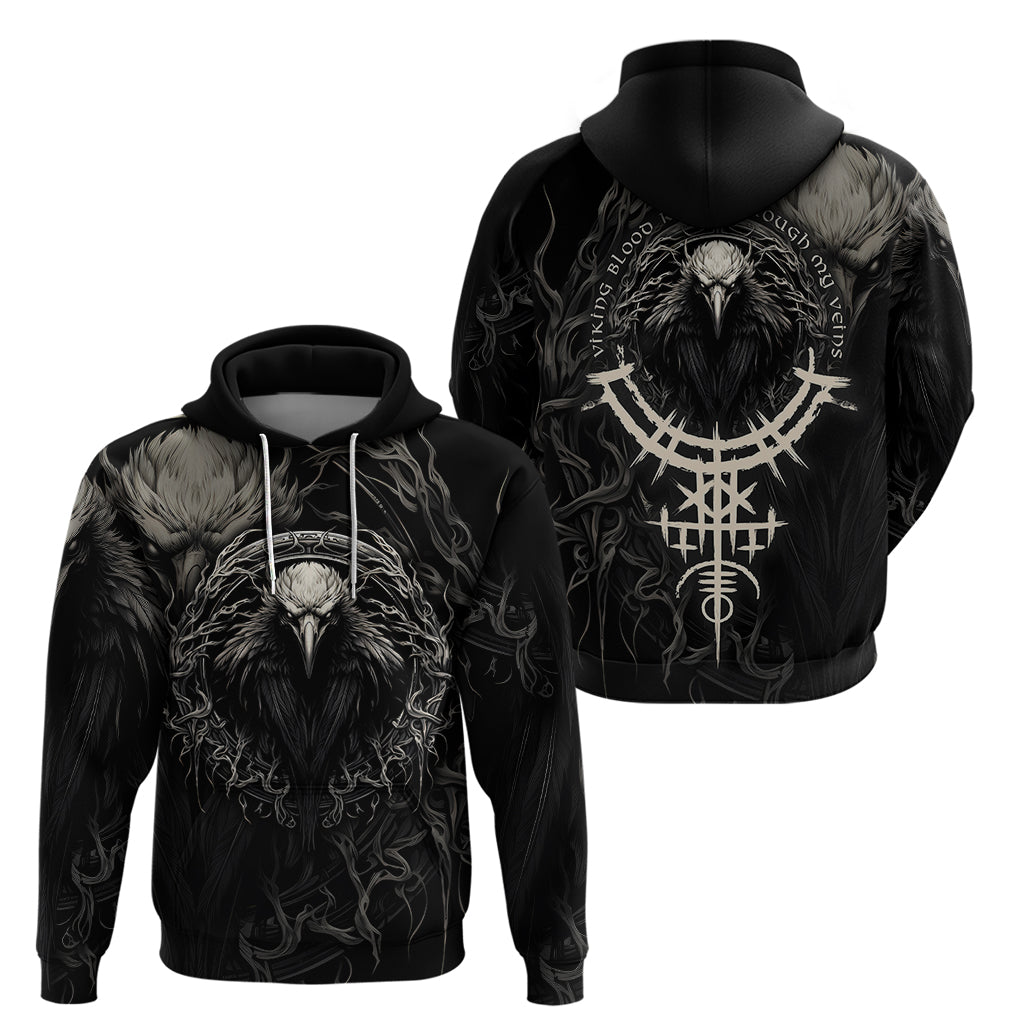 Viking Raven Hoodie Viking Blood Runs Through My Veins TS04