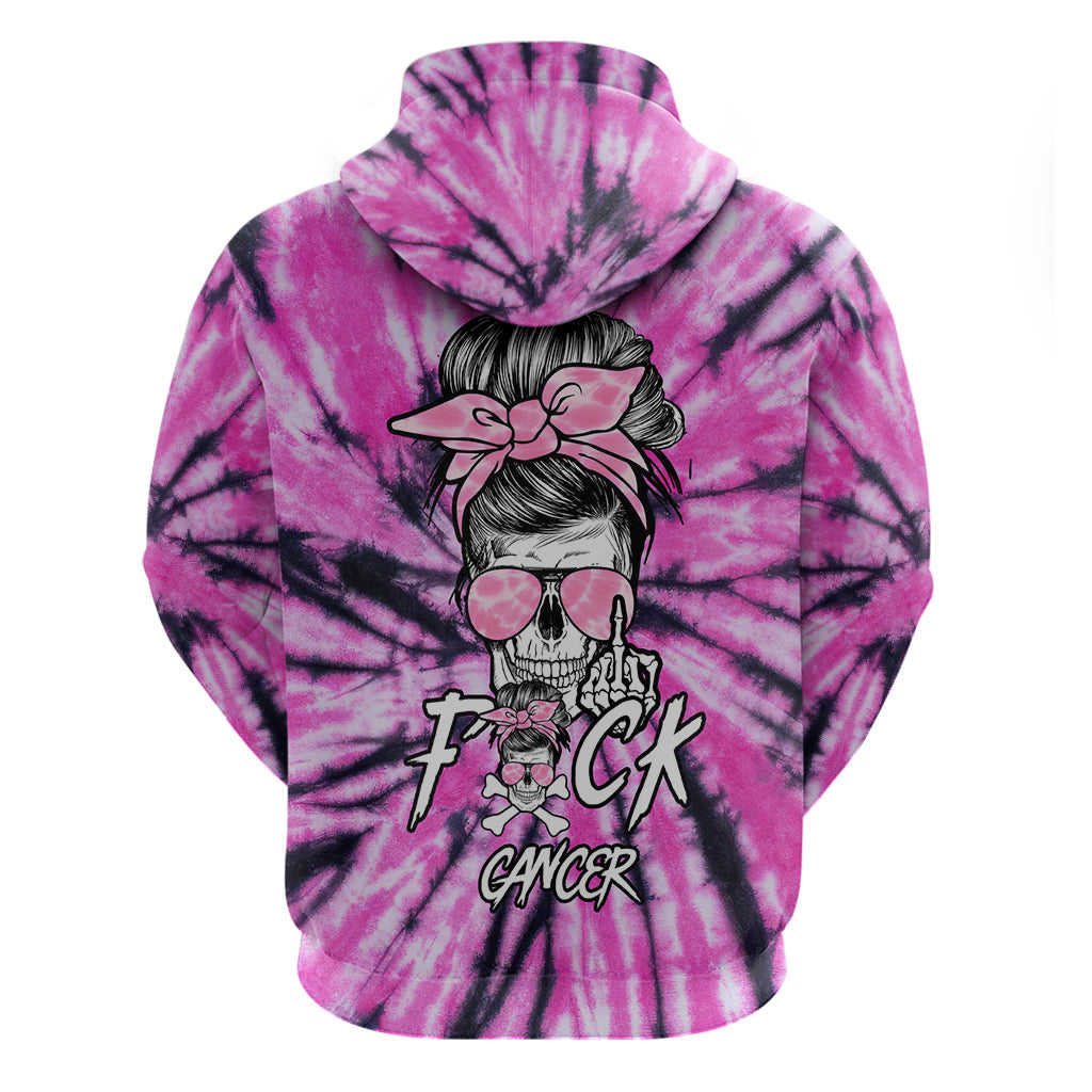 Fcks Cancer Skull Tie Dye Hoodie TS04